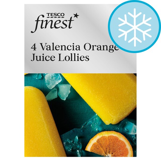 Tesco Finest Valencia Orange Juice Lollies 4 X 73Ml Tesco Groceries