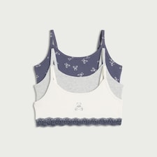 F&F Girls 3-Pack Cotton Rich Crop Tops in Multi