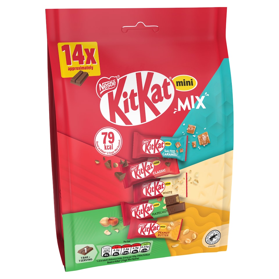 image 1 of KitKat 2 Finger Mini Mix Chocolate Biscuit Bars Multipack 14 Pack 197.4g