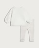 image 2 of F&F Baby 2-Piece Cotton Rich Hello Baby Jumper and Leggings Set in White