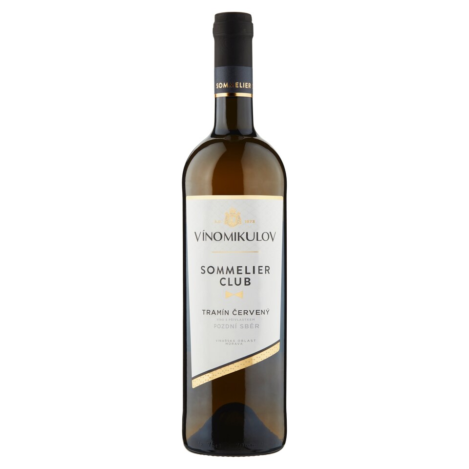 Víno Mikulov Sommelier Club Tramín červený víno s přívlastkem pozdní sběr suché bílé 0,75l