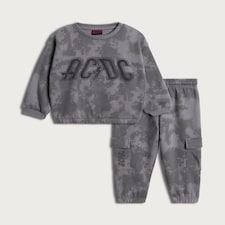 AC/DC 2-Piece Cotton Rich Tie Dye Sweatshirt and Joggers in Grey