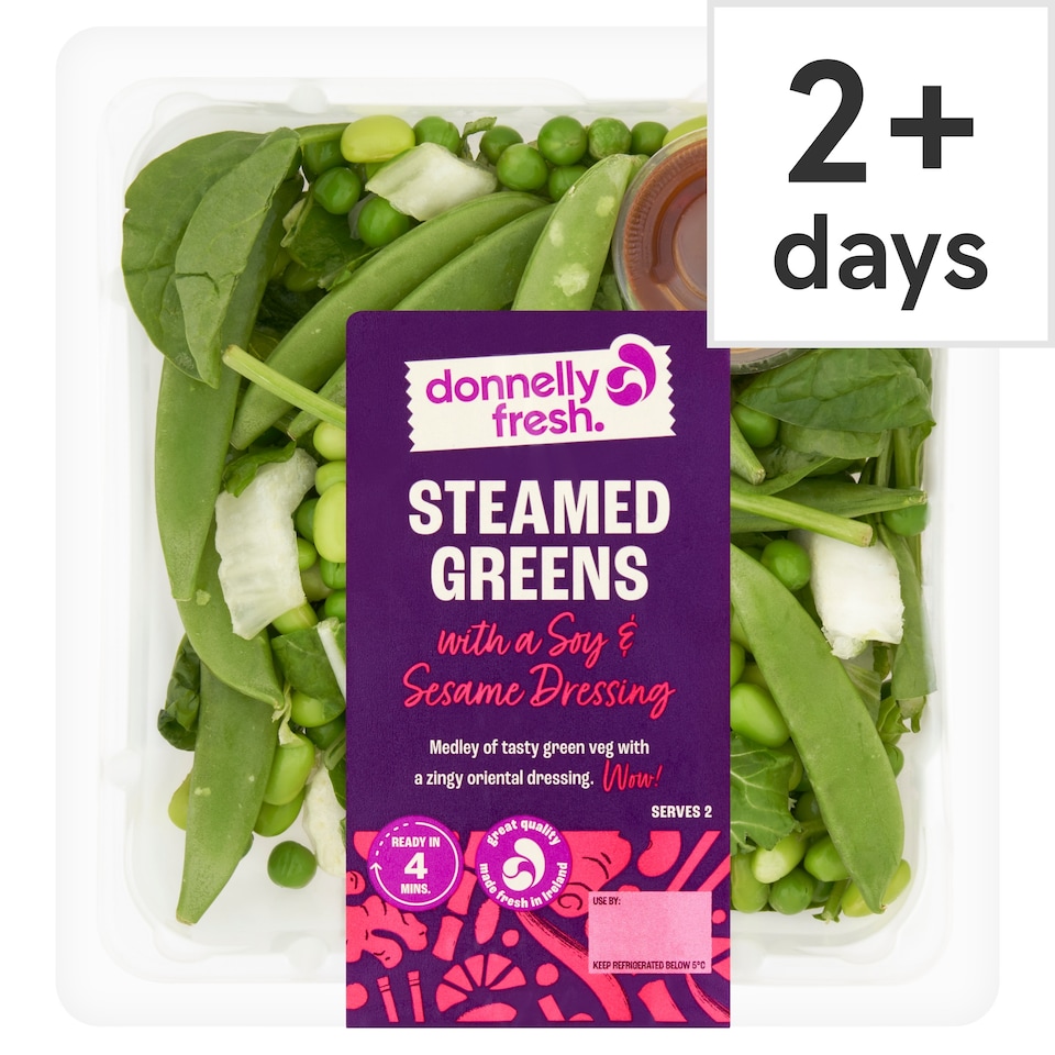 donnelly fresh Steamed Greens with a  Soy  & Sesame Dressing 250g