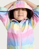 image 1 of F&F Girls Rainbow Stripe Hooded Raincoat in Multi