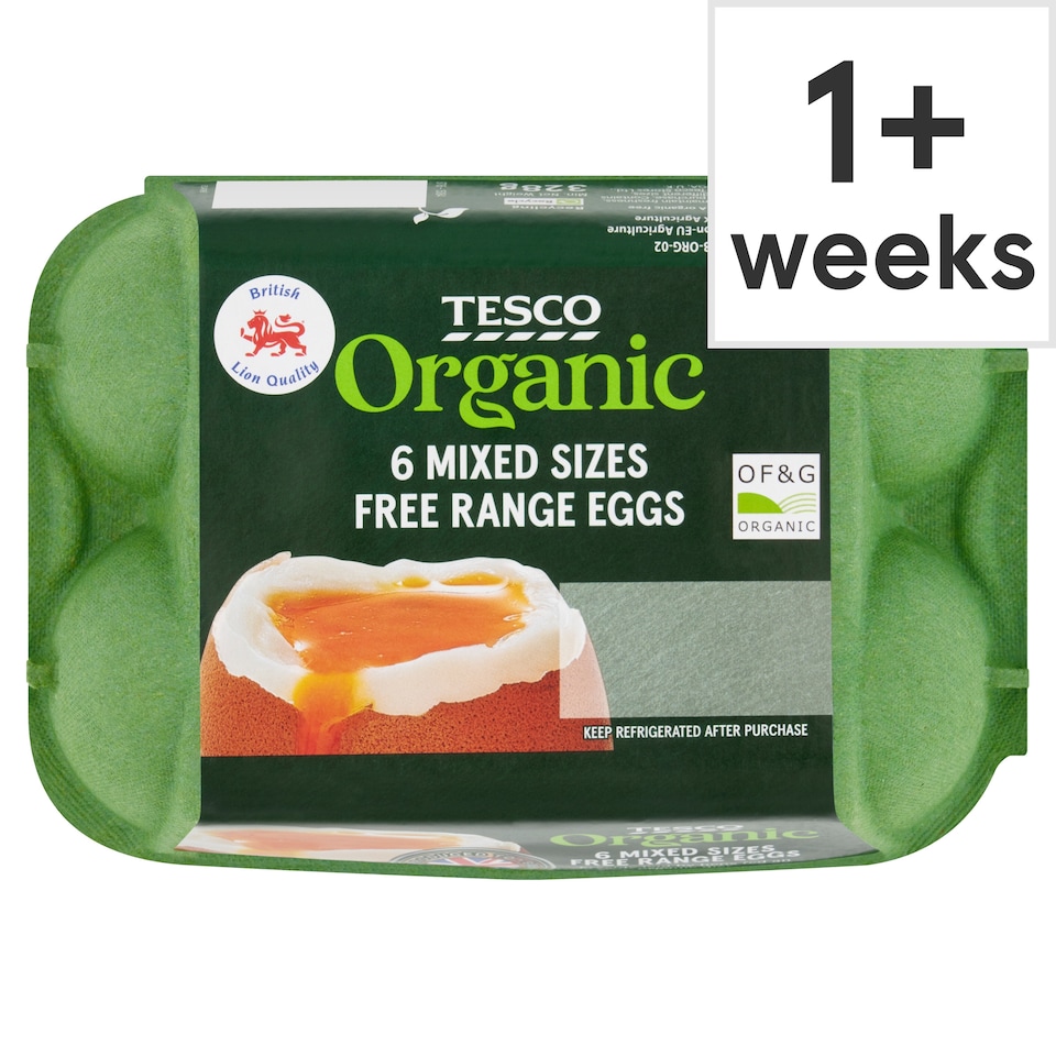 Tesco Mixed Sized Organic Eggs 6 Pack