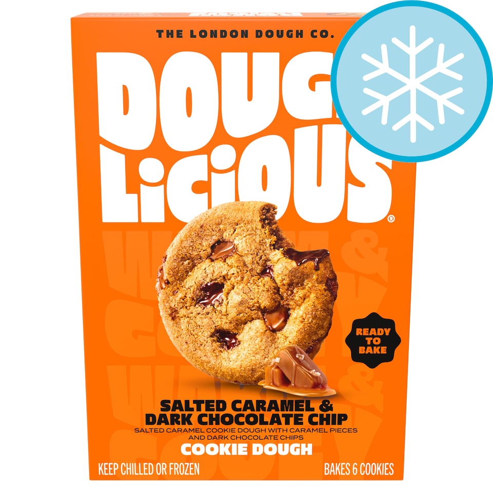 Doughlicious Ready To Bake Salted Caramel & Dark Chocolate Cookies 204G