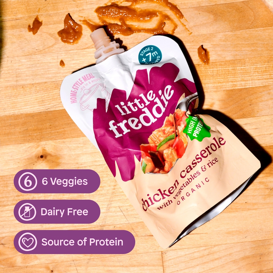 image 1 of Little Freddie Organic Chicken & Rice Casserole Baby Food Pouch 7+ Months 130g