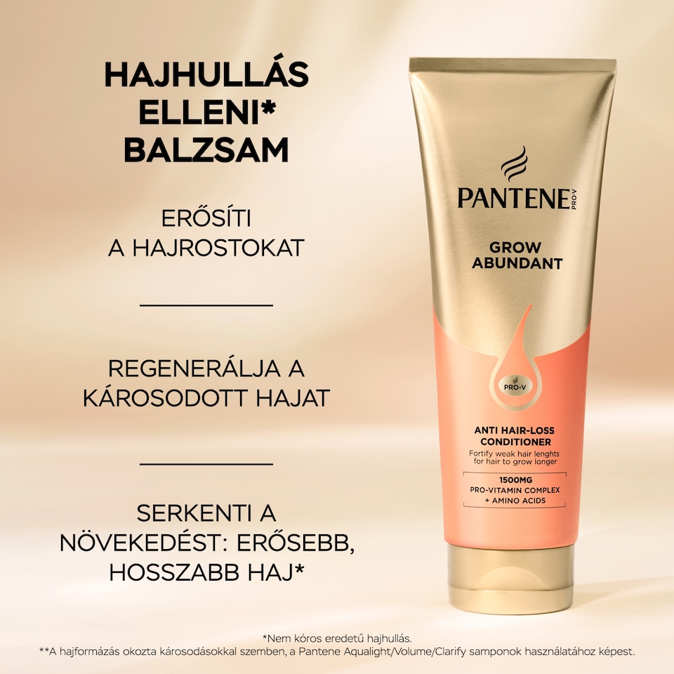 Pantene Grow Hajhullás Elleni Balzsam, xxx ml, Vékony Szálú, Elgyengült Hajra 1. kép