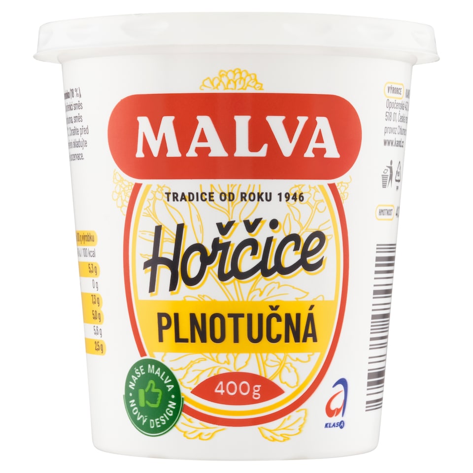 Malva Full Fat Mustard 400g