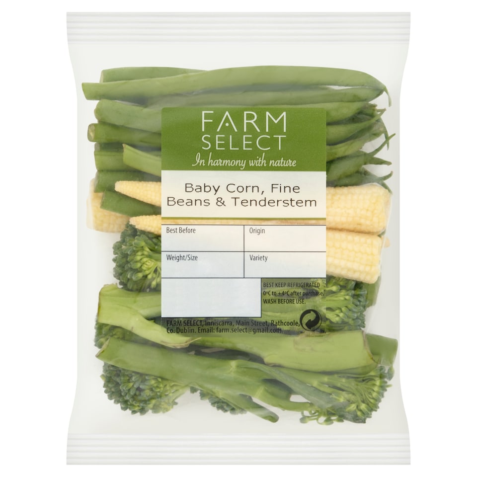 Farm Select Baby Corn Fine Beans & Tenderstem 80g