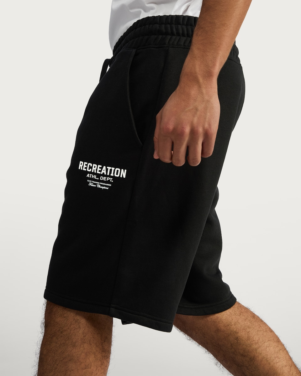 image 1 of F&F Cotton Rich Recreation Athl. Dept. Shorts in Black