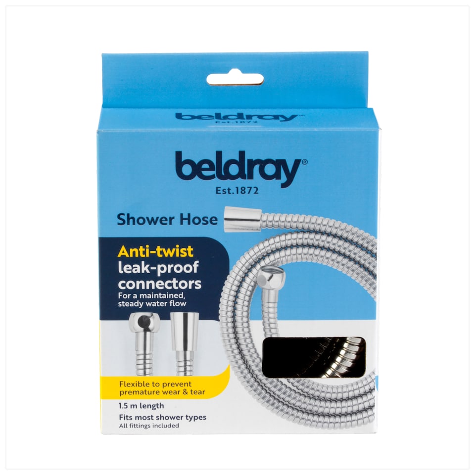 image 1 of Beldray Chrome Shower Hose 1.5 Metre