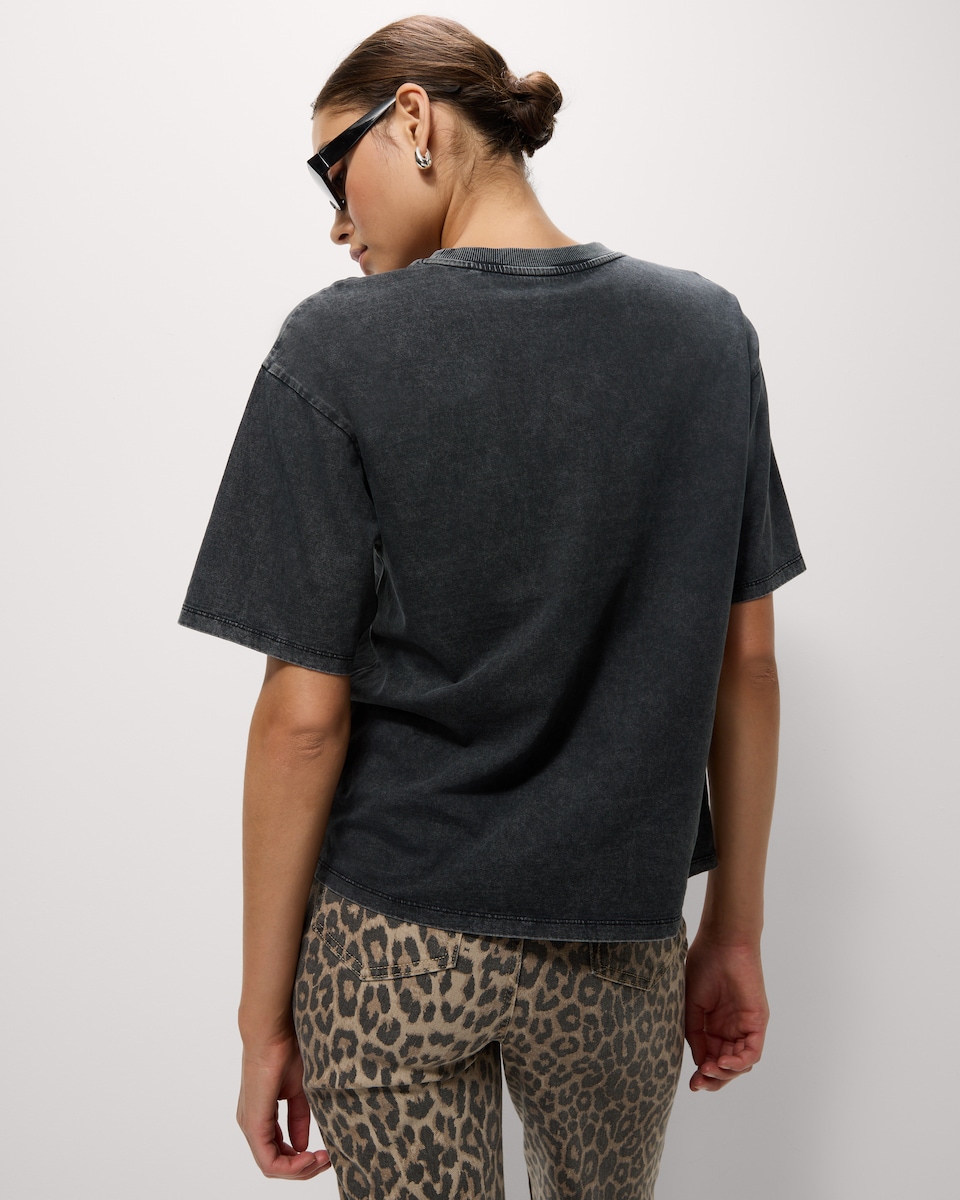 image 1 of F&F Pure Cotton Halloween Fang T-Shirt in Grey
