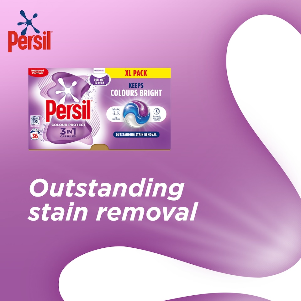 image 1 of Persil Colour Protect 3 in 1 Laundry Washing Detergent Capsules 36 Washes 759.6g