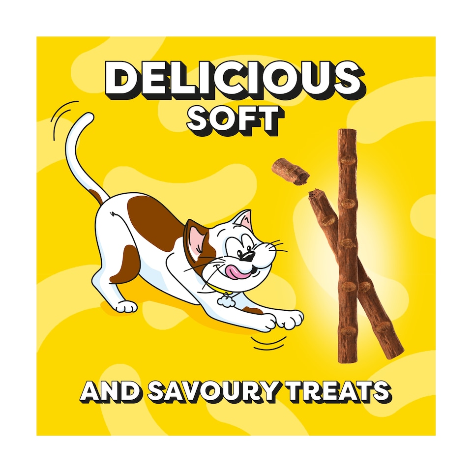 image 1 of DREAMIES Meaty Sticks Adult Cat Treats with Salmon 6 pack 30g