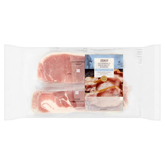 Tesco Unsmoked Back Bacon Rashers 4 X 180g Tesco Groceries