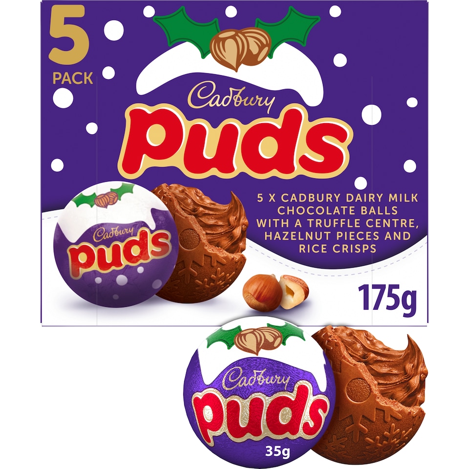 Cadbury Dairy Milk Chocolate Xmas Puds 5 Pack 175g