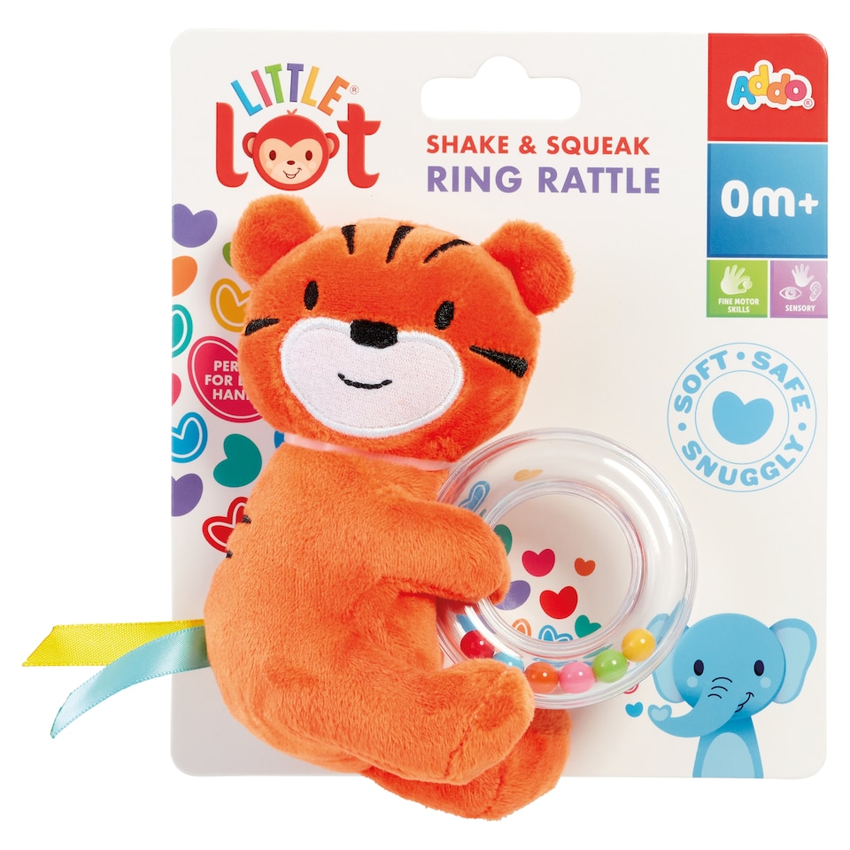 image 1 of Addo Little Lot Shake & Squeak Ring Rattle