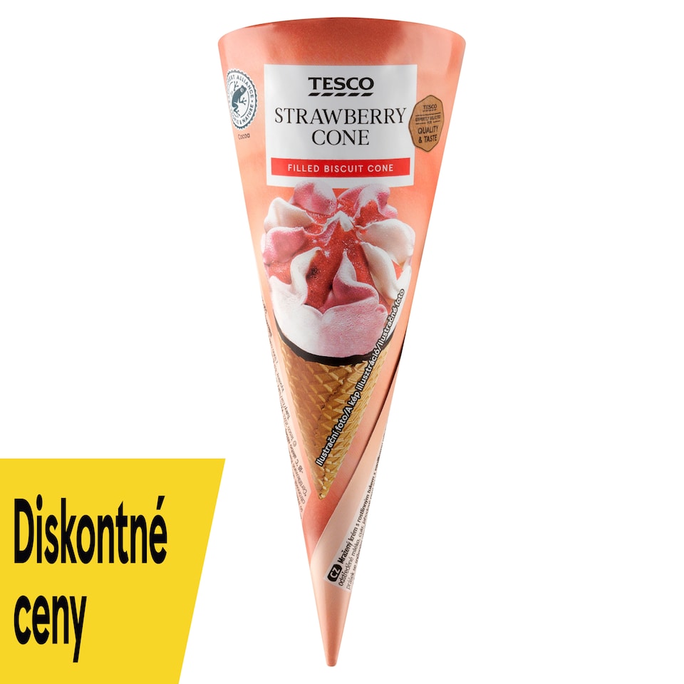 Tesco Mrazený krém s vanilkovou príchuťou a jahodový s jahodovou polevou 120 ml