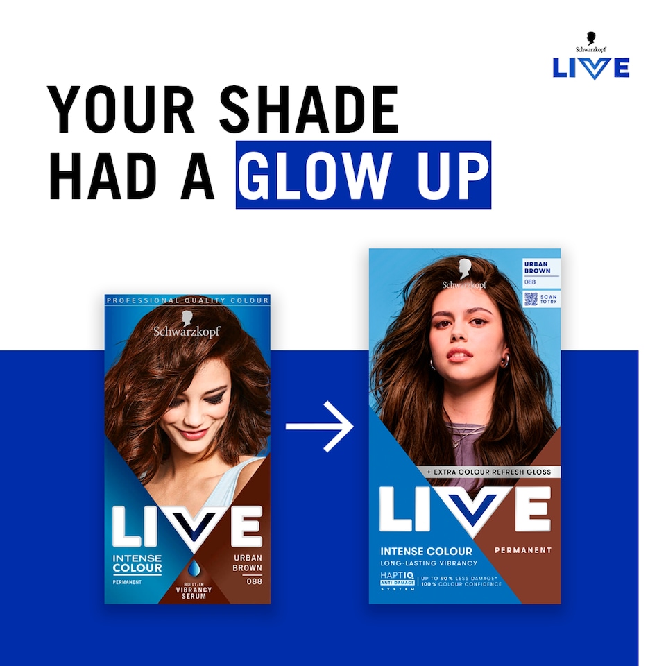 image 1 of Schwarzkopf LIVE Intense Colour 088 Urban Brown Permanent Hair Dye