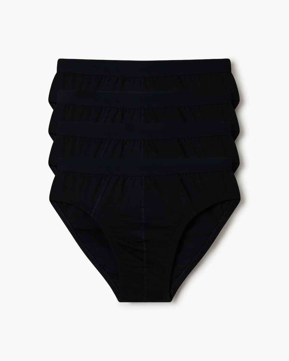 image 1 of F&F 4-Pack Cotton Rich Slips in Black