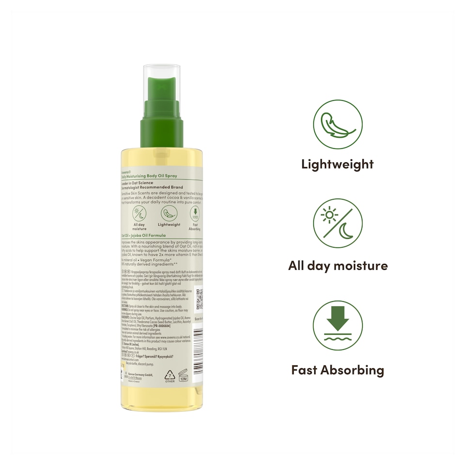 image 1 of Aveeno Daily Moisturising Body Oil Spray 200ml