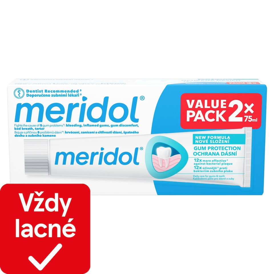 obrázok 1 z meridol®Gum Protection zubná pasta na ochranu ďasien 2x 75 ml
