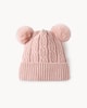 image 1 of F&F Girls Cable Knit Pom Pom Beanie Hat in Pink
