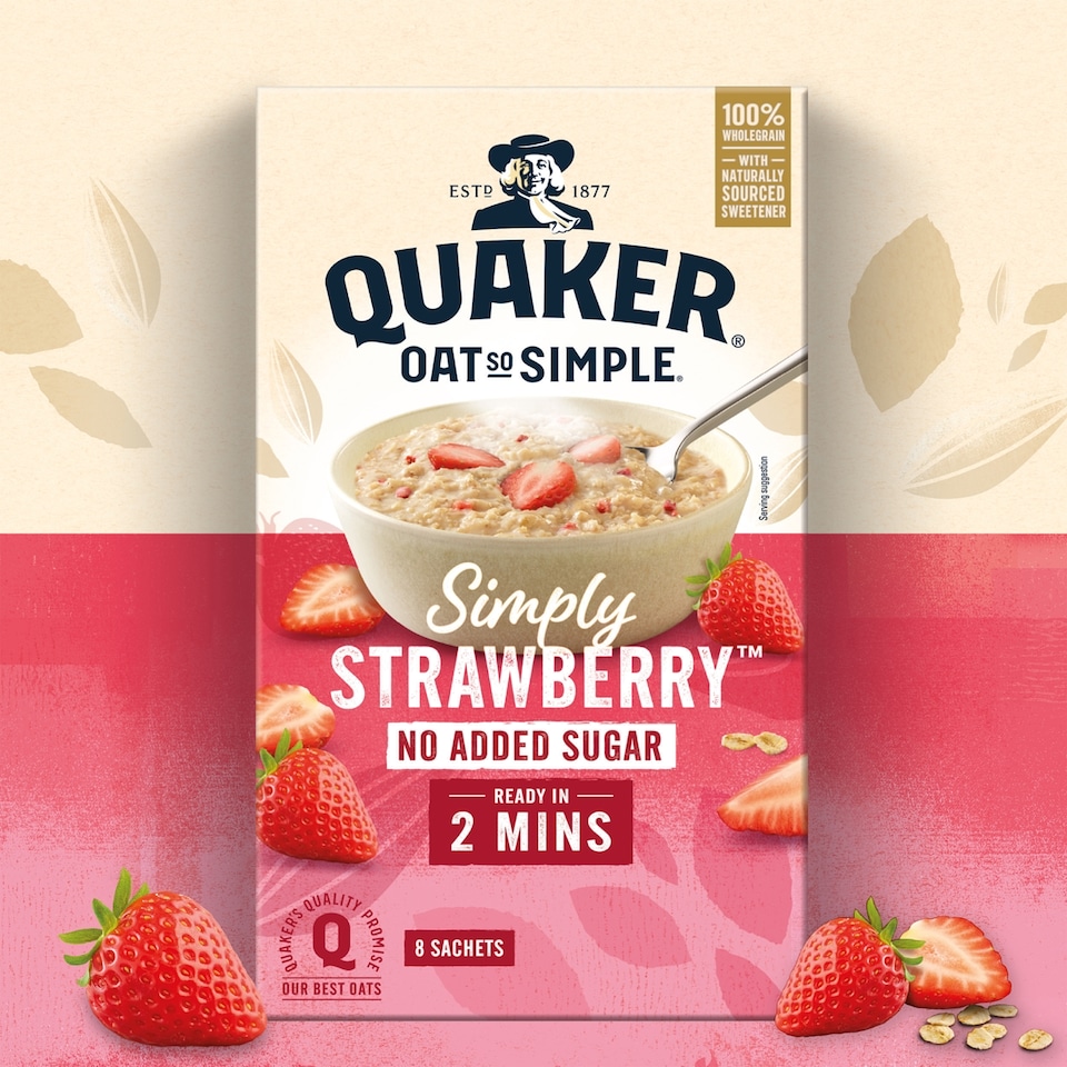 image 1 of Quaker Oat So Simple Simply Strawberry Porridge Sachets 8x32.5g