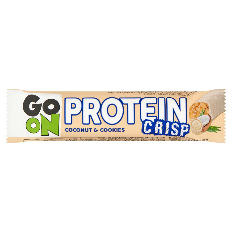 Sante Go On Protein Crisp szelet kókusszal és kekszdarabokkal, fehér csokoládé bevonattal 45 g