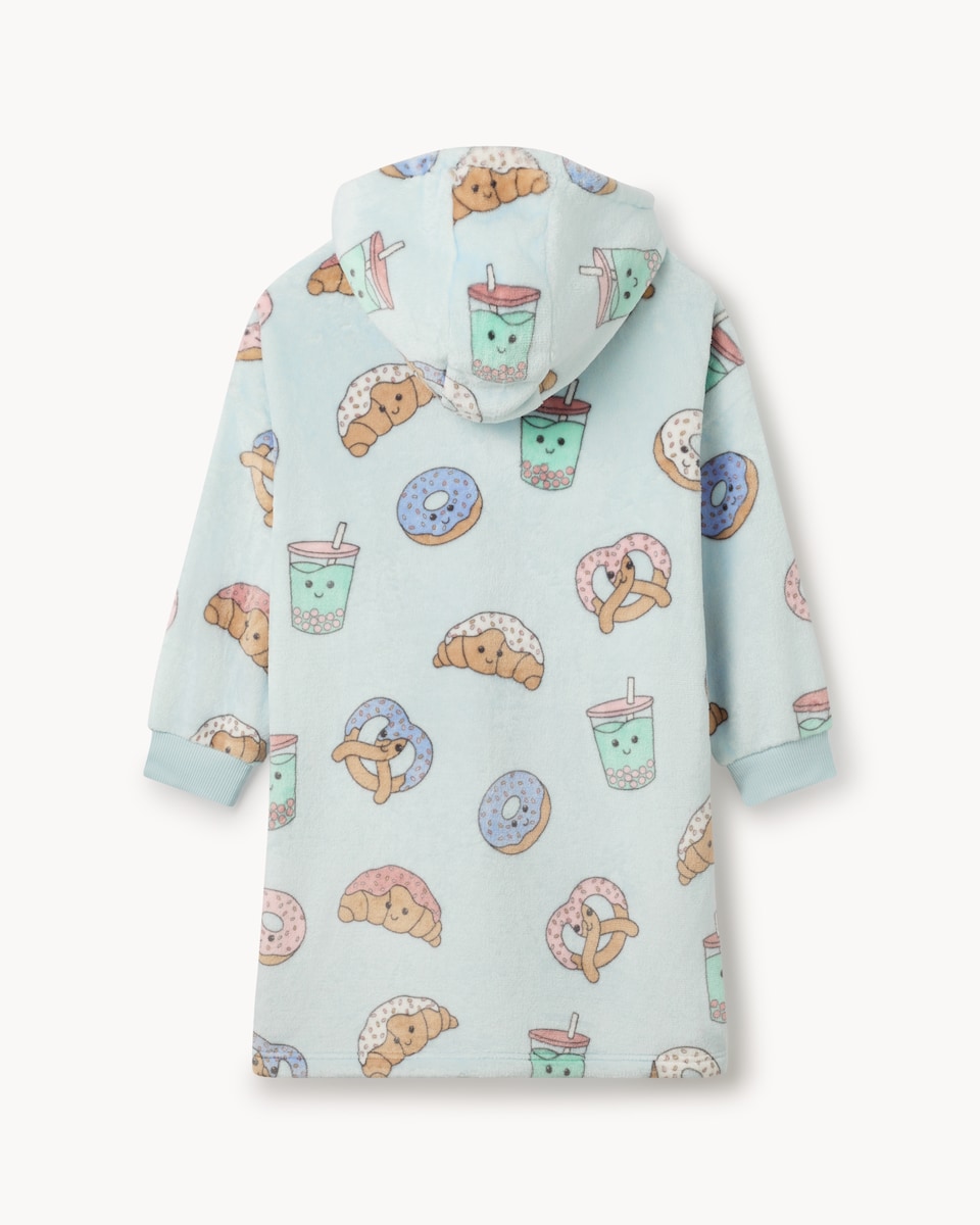 image 1 of F&F Girls Fleece Pastry Hoodie in Blue