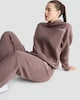 image 3 of F&F Active Cotton Rich Slogan Hoodie in Brown