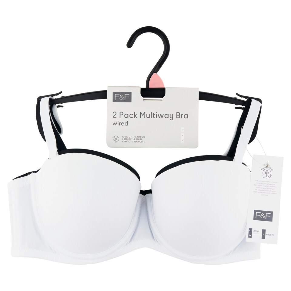 image 1 of F&F 2 Pack Bra Multiway White 36C