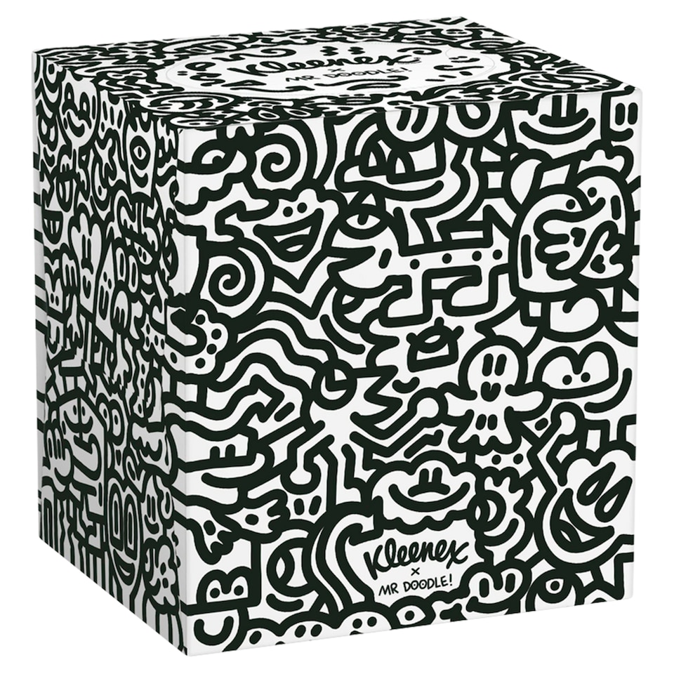 image 1 of Kleenex Tissues Mr Doodle Design Cube Limited Edition – 48 Tissues per box