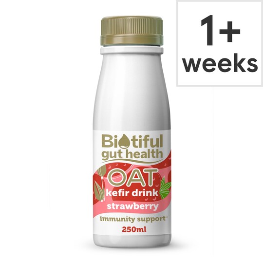 Biotiful Plant Based Oat Kefir Strawberry 250Ml Tesco Groceries