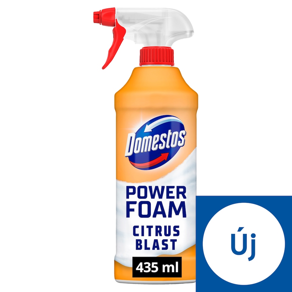 Domestos Power Foam Citrus Blast WC és fürdőszoba tisztító hab 435 ml
