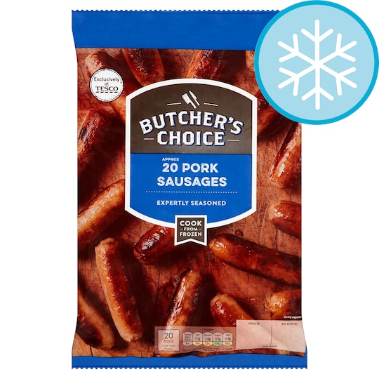 Butcher's Choice 20 Pork Sausages 907G Tesco Groceries