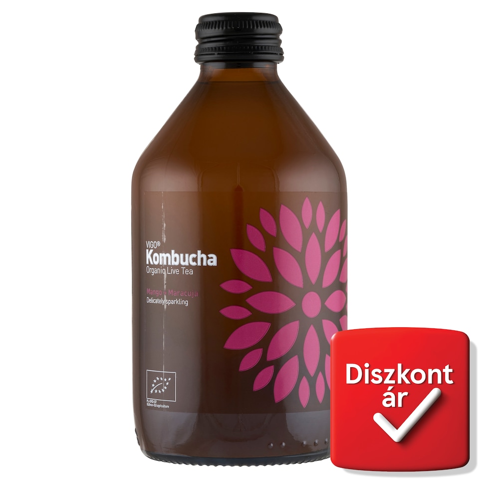 Vigo Kombucha bio mango-maracuja élő tea 330 ml
