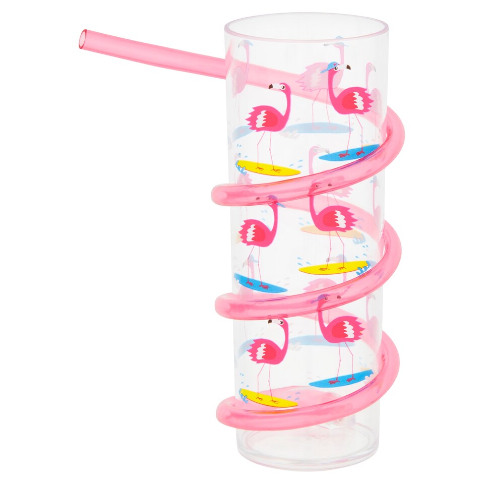 Tesco Flamingo Swirly Straw