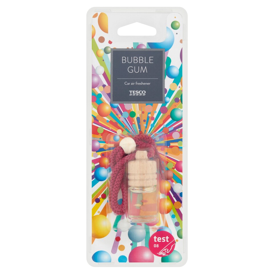 Tesco Hanging Wooden Bubble Gum Car Air Freshener 5 ml