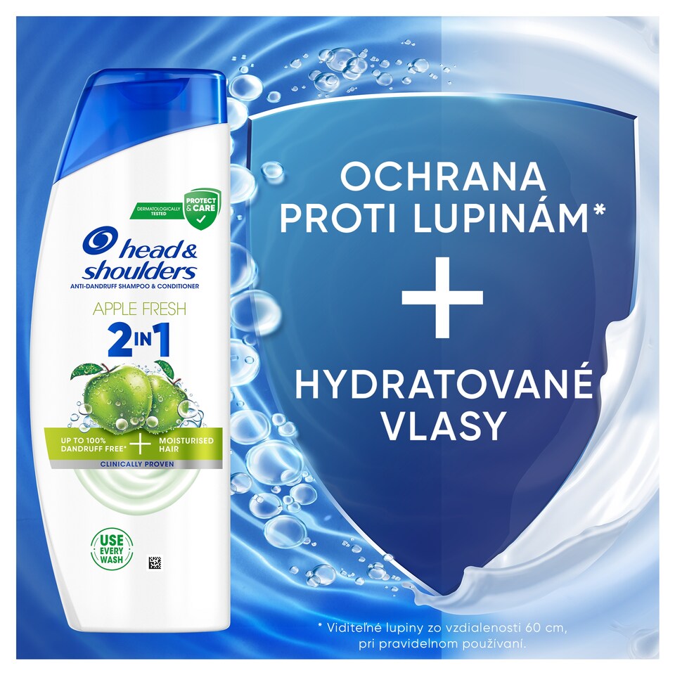 image 1 of Head & Shoulders Apple Fresh 2in1 Anti Dandruff Shampoo, 330ml. Fresh Feeling, Apple Scent