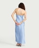 image 3 of F&F Satin Cowl Neck Maxi Dress in Blue