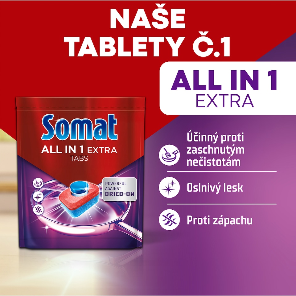 image 1 of Somat All in 1 Extra Dishwasher Tablets 100 pcs 1660 g