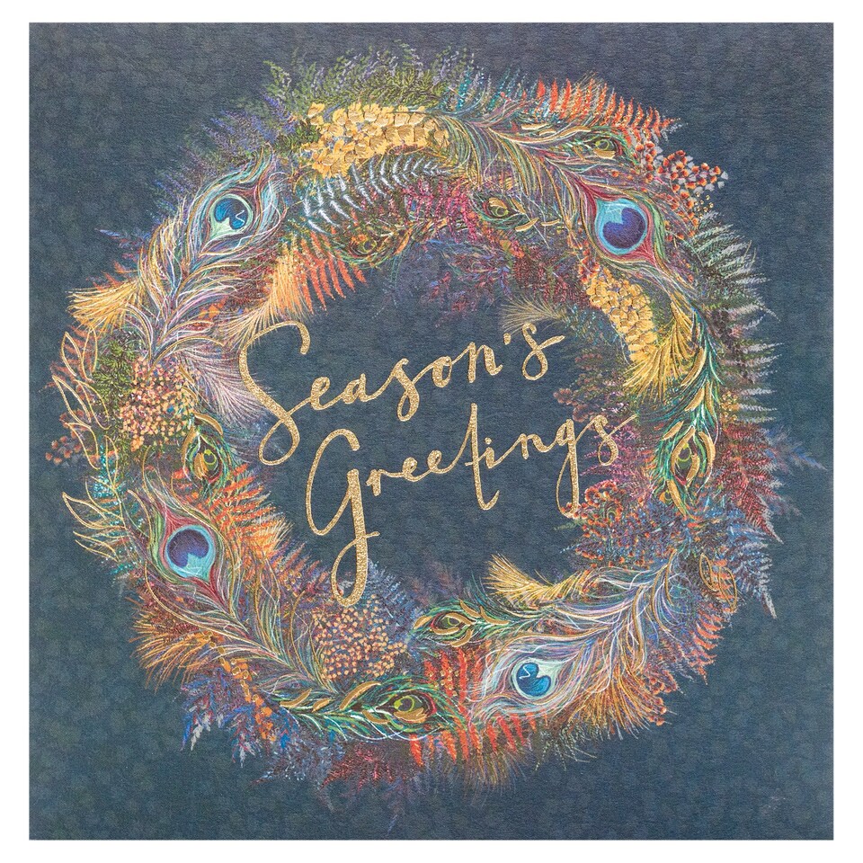 Woodmansterne Christmas Card Season's Greetings Tesco Groceries