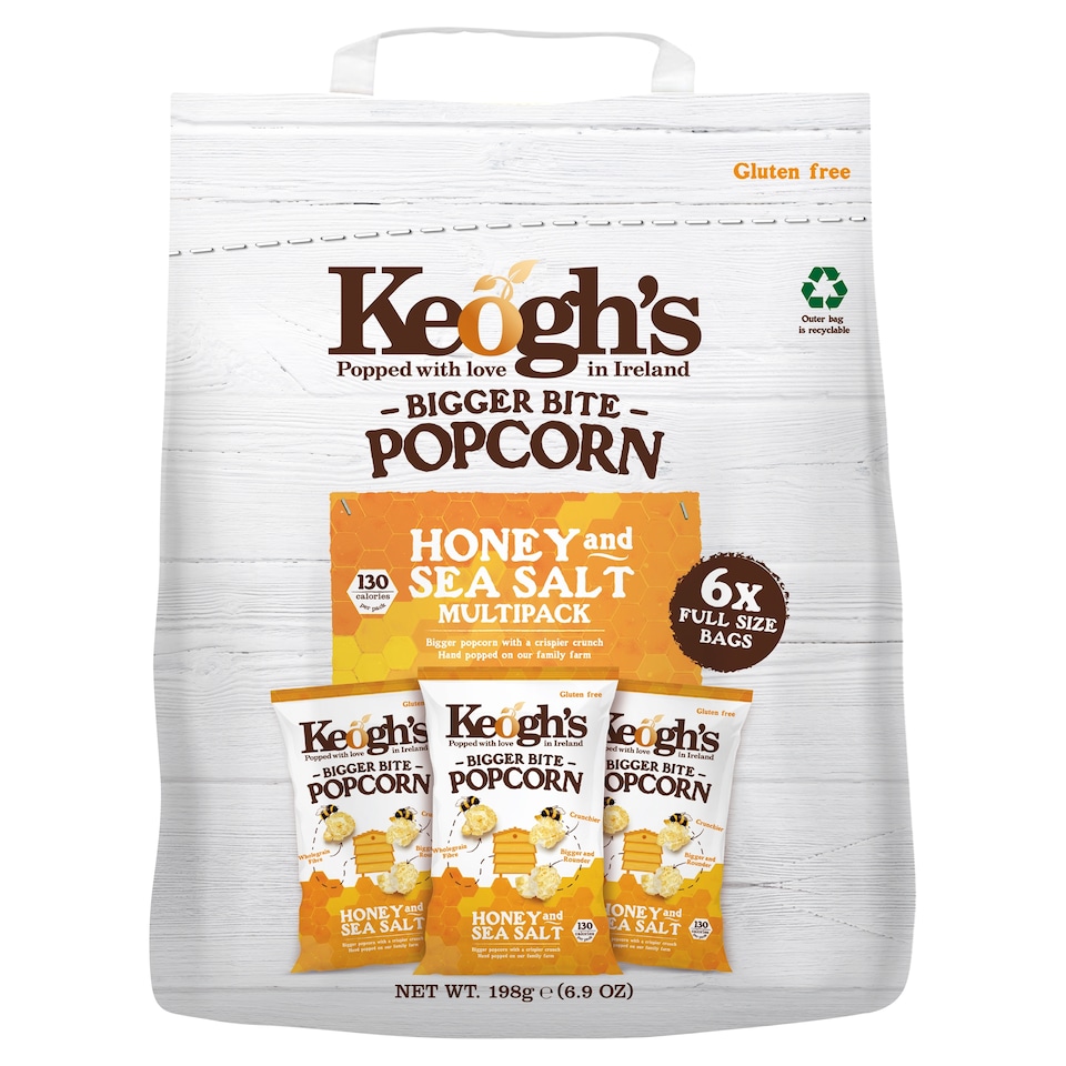 Keoghs Bigger Bite Honey And S/Slt Popcorn 198G