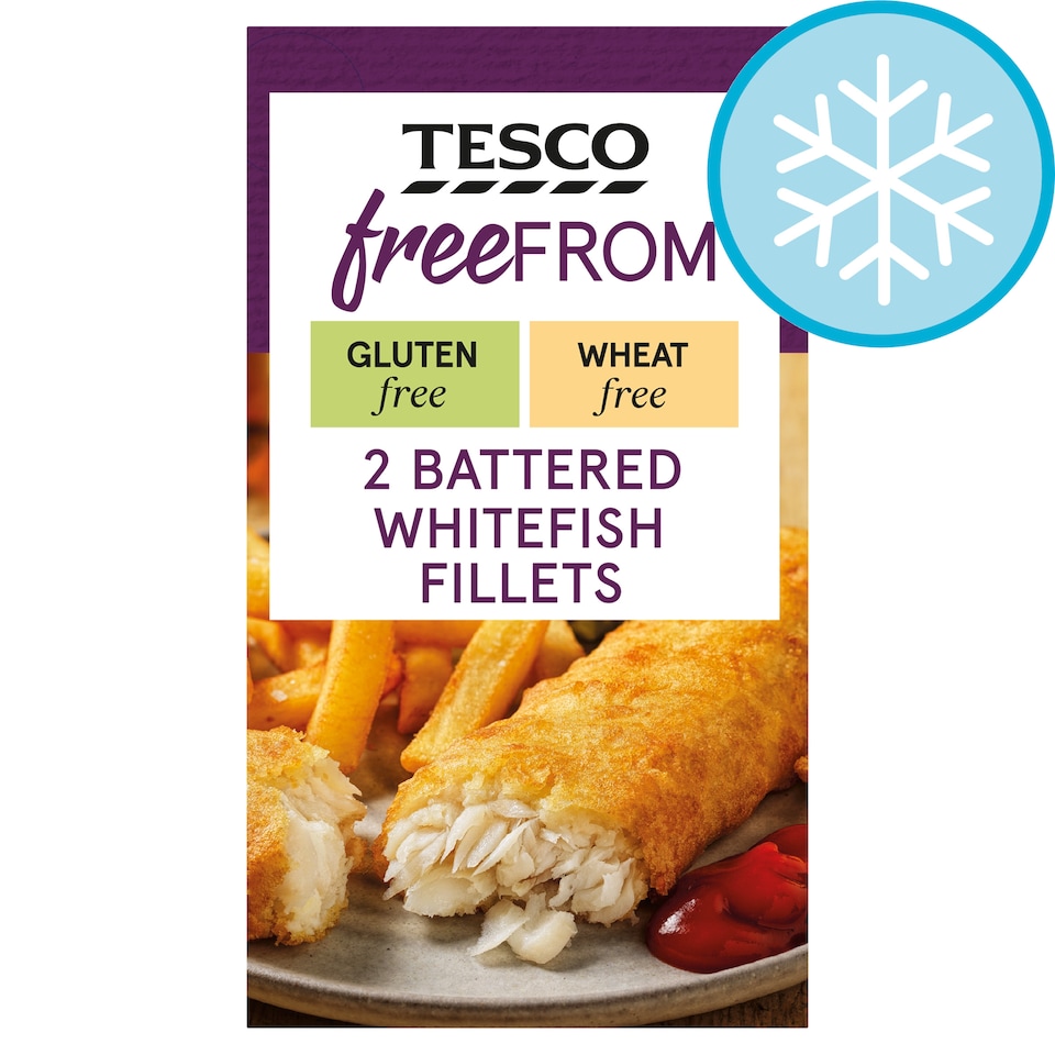 Tesco Free From 2 Battered Whitefish Fillets 270g