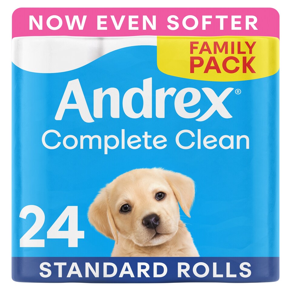 image 1 of Andrex Complete Clean Toilet Tissue 24 Standard Rolls