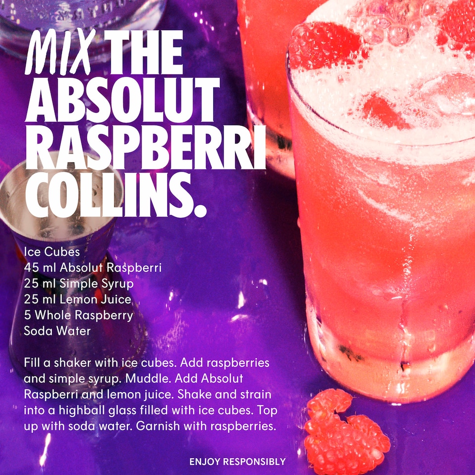 image 1 of Absolut Raspberri Vodka 70Cl