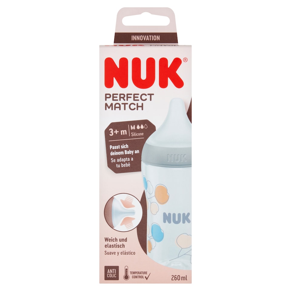 NUK Perfect Match Twig Temperature Control 260ml Bottle 3m+