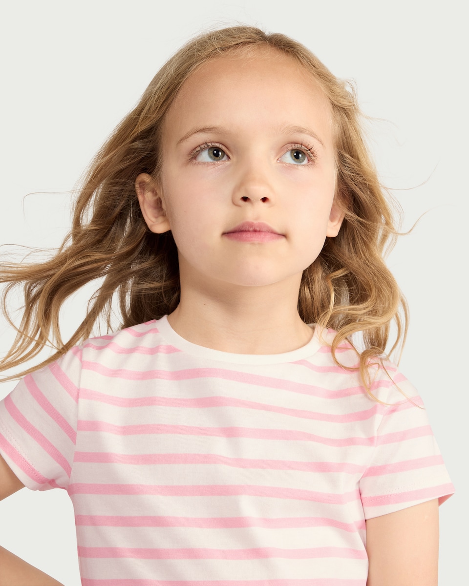 image 1 of F&F Girls 5-Pack Pure Cotton T-Shirts in Multi Pink